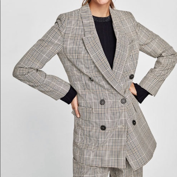 checked jacket zara